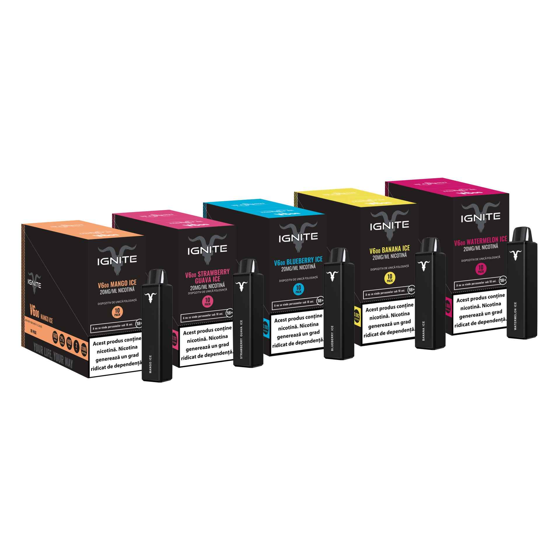 IGNITE VAPE 10 Pack | V600 Dan Bilzerian | Ignite Romania